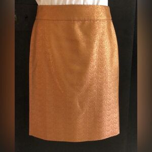J. Crew Orange Metallic Skirt Size 8 NWT
